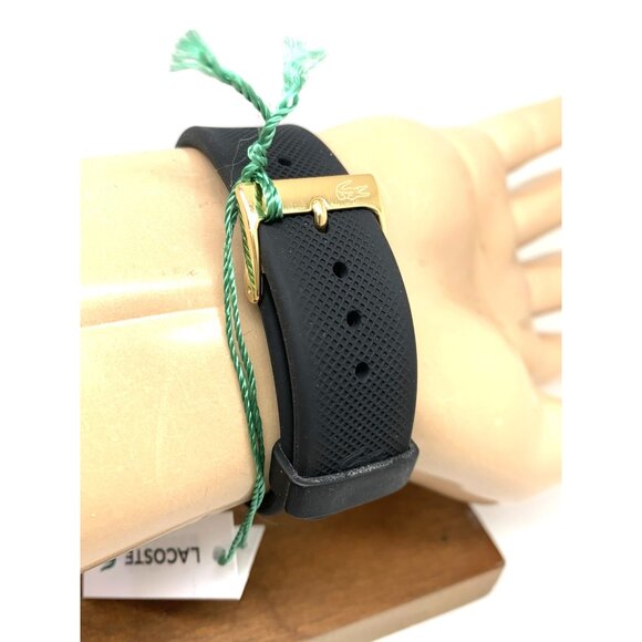 Lacoste Men's Watch 2011233 Quartz Gold Black Dial Textured Rubber Band 42mm - Picture 9 of 13